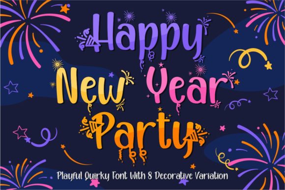 Happy New Year Party: A Quirky Display Font for Editorial Design